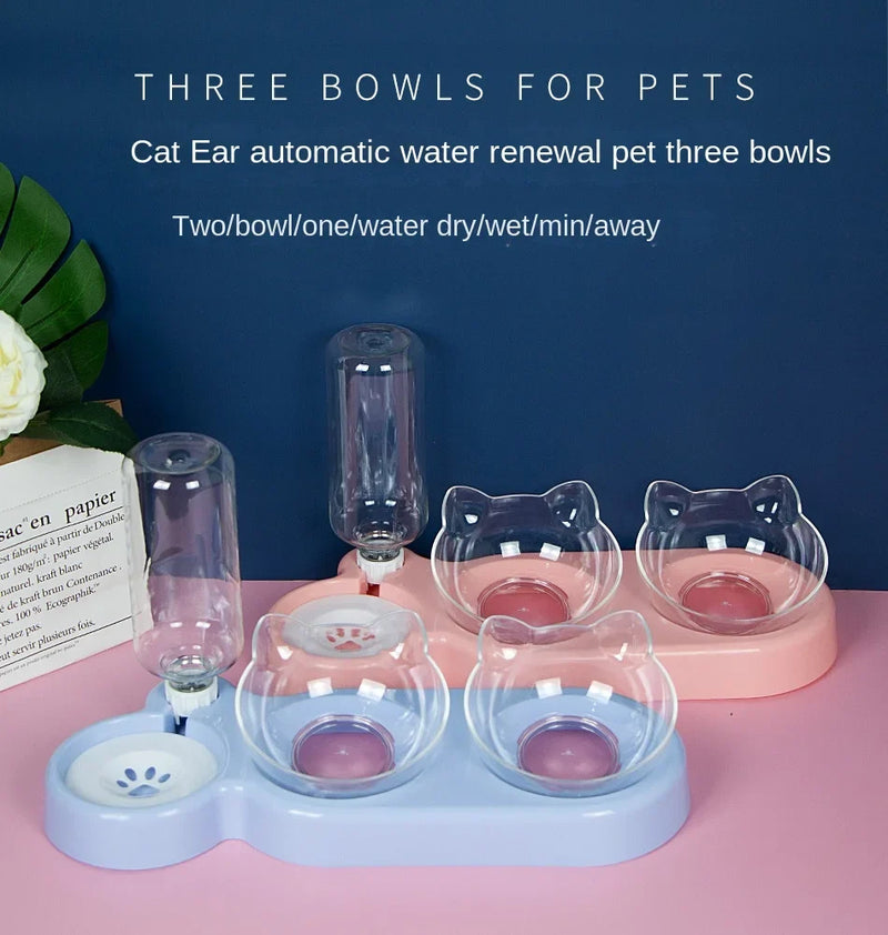 Pet Supplies Elevated Bowls for Cats and DogsDurable Double Cat and Dog Bowl FeedersElevated Cat Feeding and Drinking Supplies