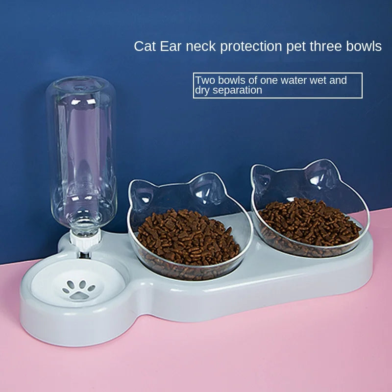 Pet Supplies  Elevated Bowls for Cats and DogsDurable Double Cat and Dog Bowl FeedersElevated Cat Feeding and Drinking Supplies